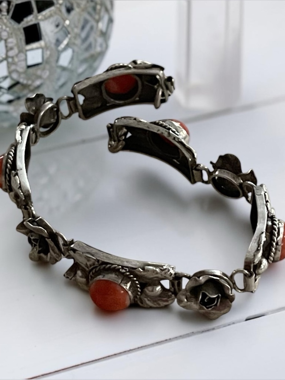 Vintage Sterling Silver with Cabochon Stone Bracelets